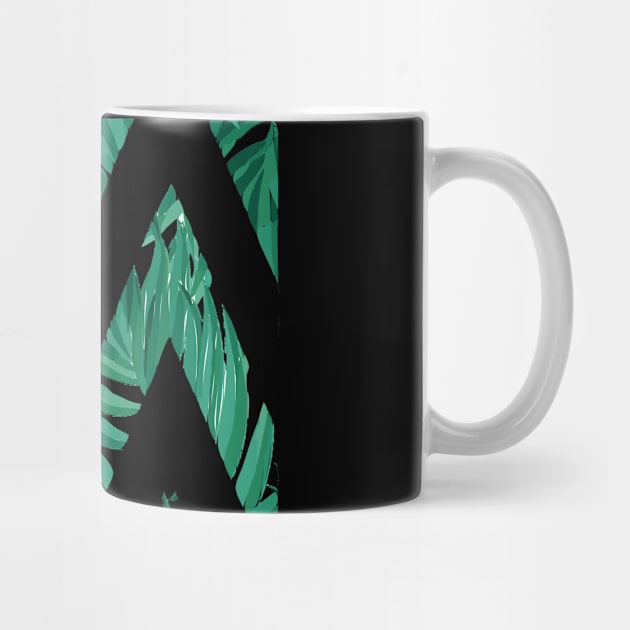 Palm Leaves Zig Zag Line (Black) by Glenn Landas Digital Art